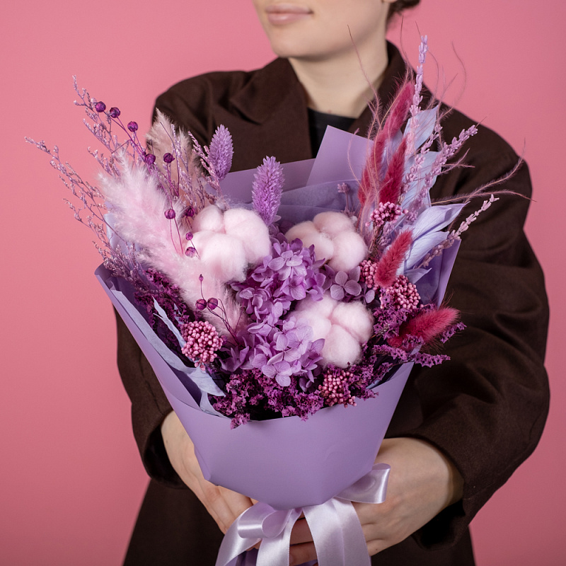 Букет из сухоцветов «Лавандовый раф»