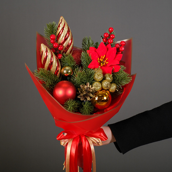 Купить Букет из сухоцветов «Рождественская звезда» в  с бесплатной доставкой: цена, фото, описание