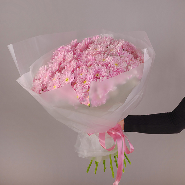 Купить Букет из 15 розовых кустовых хризантем в  с бесплатной доставкой: цена, фото, описание