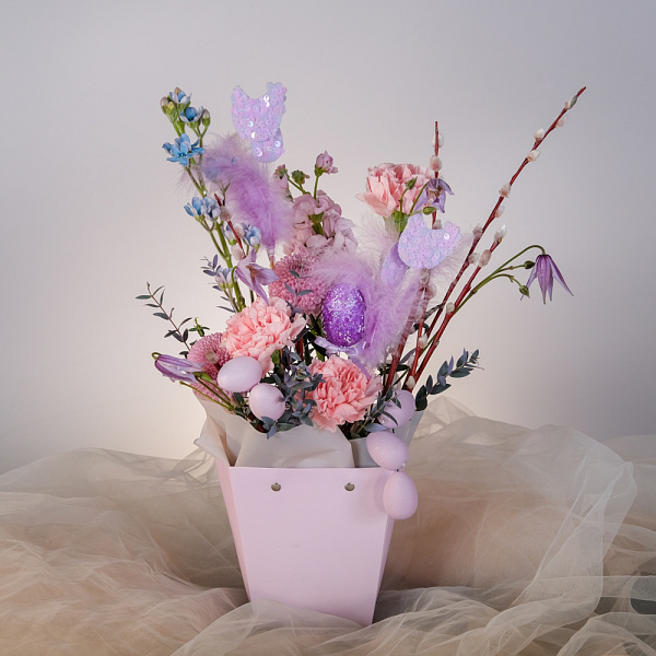 Купить Композиция в сумочке «Пасхальный перезвон» в  с бесплатной доставкой: цена, фото, описание