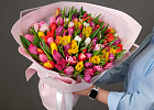 Купить Букет 101 тюльпан микс в  с бесплатной доставкой: цена, фото, описание