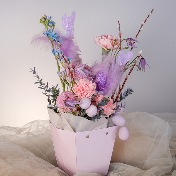 Купить Композиция в сумочке «Пасхальный перезвон» в  с бесплатной доставкой: цена, фото, описание