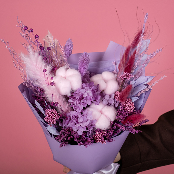 Купить Букет из сухоцветов «Лавандовый раф» в  с бесплатной доставкой: цена, фото, описание