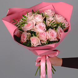 Купить Букет «15 пионовидных розовых роз» в Санкт-Петербурге с бесплатной доставкой: цена, фото, описание