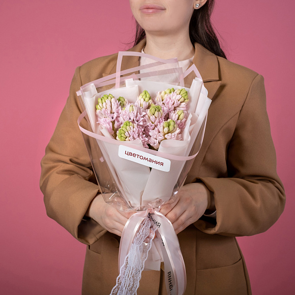 Купить Букет из 11 розовых гиацинтов в  с бесплатной доставкой: цена, фото, описание