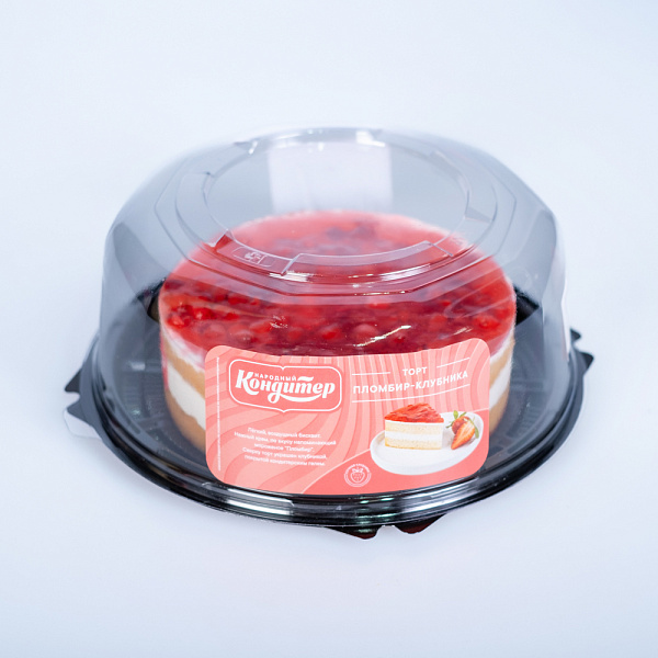 Купить Торт «ПЛОМБИР-КЛУБНИКА» 520г в  с бесплатной доставкой: цена, фото, описание