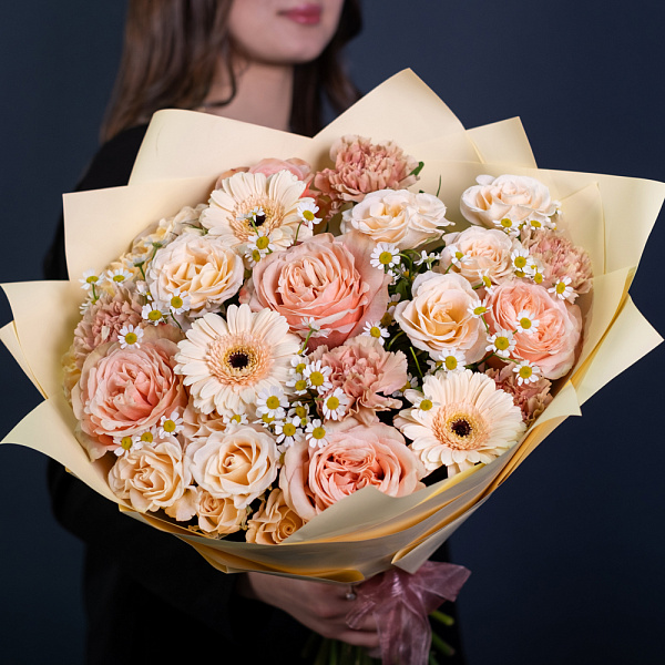 Купить Букет «Персиковая нежность» в  с бесплатной доставкой: цена, фото, описание