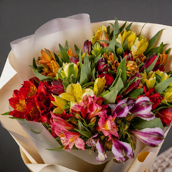 Купить Букет «15 альстромерий» в  с бесплатной доставкой: цена, фото, описание