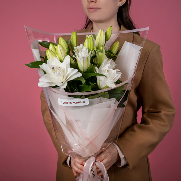 Купить Букет из 5 ароматных лилий в  с бесплатной доставкой: цена, фото, описание
