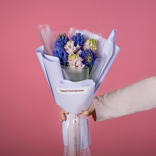 Купить Букет из 7 гиацинтов микс в  с бесплатной доставкой: цена, фото, описание
