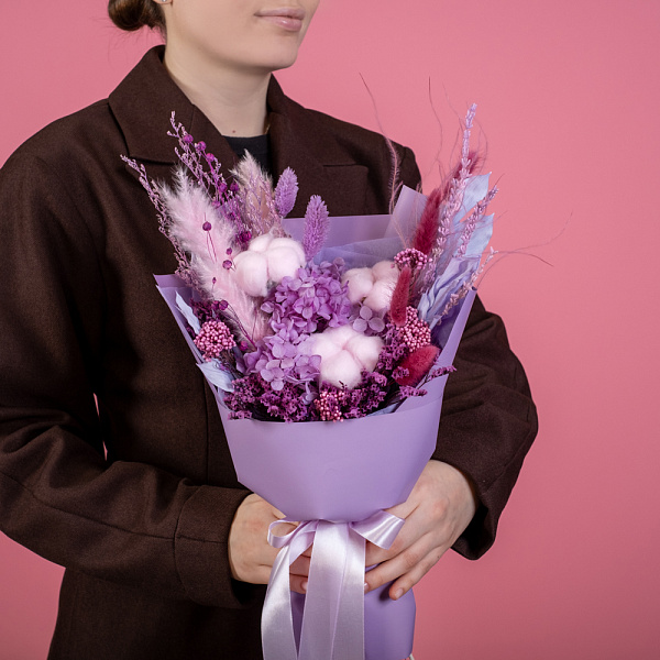 Купить Букет из сухоцветов «Лавандовый раф» в  с бесплатной доставкой: цена, фото, описание