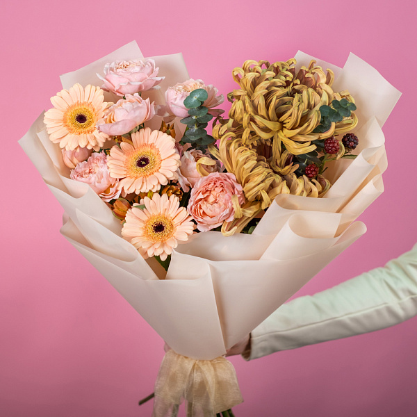 Купить Букет «Персиковый латте» в  с бесплатной доставкой: цена, фото, описание