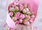Купить Букет из 25 розовых пионов (Премиум) с тиласпией в  с бесплатной доставкой: цена, фото, описание