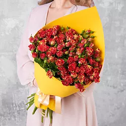Купить Букет из 25 кустовых роз Фаерфлеш в  с бесплатной доставкой: цена, фото, описание
