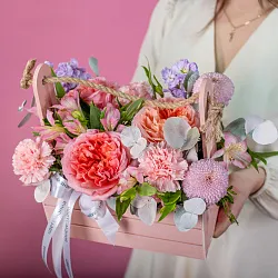 Композиция в деревянном ящике «Утро в Париже» Купить Композиция в деревянном ящике «Утро в Париже» в с бесплатной доставкой: цена, фото, описание