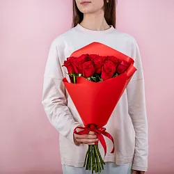 Букет из 17 красных роз 50 см (Эквадор) Купить Букет из 17 красных роз 50 см (Эквадор) в с бесплатной доставкой: цена, фото, описание