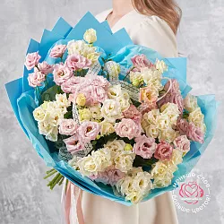 Купить Букет из 25 белых и розовых эустом в  с бесплатной доставкой: цена, фото, описание