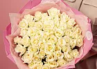 Купить Букет из 51 белой розы 40 см (Россия) в  с бесплатной доставкой: цена, фото, описание